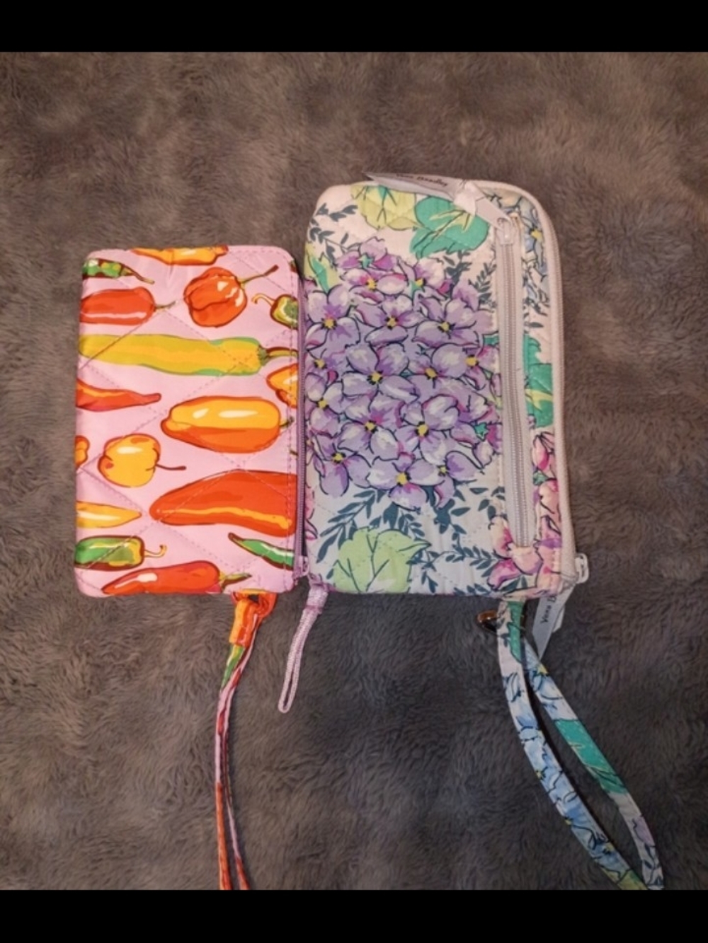 Vera Bradley Floral & Pepper Print Wristlet Duo in Purple, Green, Orange, Pink